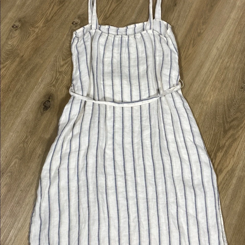 Reformation Elliot dress 100% Linen Striped Midi Dress Sleeveless - Picture 9 of 16